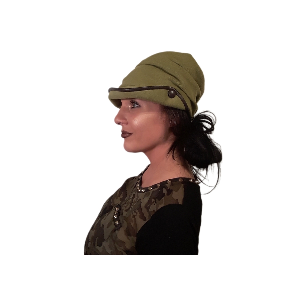 Hat San Diego Hat Company Olive Green Women Cloche Cozy Soft Comfy Winter Hat